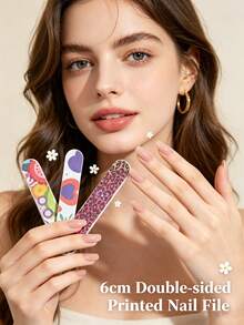 Tragbare Mini-Taschen-EVA-Nagelfeile, doppelseitiger Nagelbuffer, dekorativ mit buntem Blumen-, Tier- und Fruchtmuster, kompakter Reise-Nagelbuffer, geeignet zum Formen, Trimmen und Polieren von Nägeln unterwegs, für den täglichen Gebrauch - A - Übersicht 5
