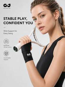 GOLOVEJOY 1pc Adjustable Wrist Support Wrap, Breathable Lightweight Thumb Hole Wristband For Golf, Fitness, Tennis & Daily Use - Multicolor - View 10