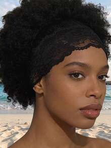 1pc Women's Lace Headband, Suitable For Daily Wear, Summer Hair Accessory, Vacation Beach Style Fashion Headband - White - View 6