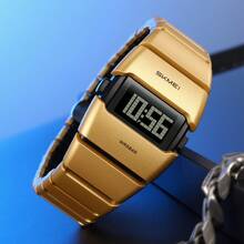Skmei 2710 Fashion Luxury Men Digital Watch Excel Stainless Steel Band Luminous Calendar Stopwatch Sports Watch - one-size - View 3