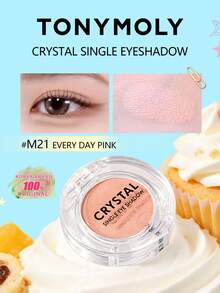 TONYMOLY Crystal Monochromatic Eyeshadow M21 Daily Style 1.5g, Fine And Smooth Powder, Easy To Blend, Matte And Glitter, Layerable And Long-Lasting Without Fallout, Suitable For Beginners, K-Beauty Korean Makeup, , Gift 1.5g/0.05 Oz. - M21 Every Day Pink - View 2