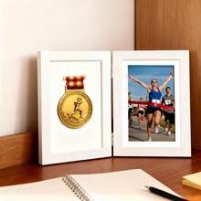 1pc 4x6 Inch/8x10 Inch Medal Display Box Folding Photo Frame, Suitable For Running, Football And Rugby, Ideal Gift For Sports Enthusiasts, Vibrant Display Box Folding Photo Frame, Sports Awards (Medal Not Included, Photo Paper Not Included) - 1PC - View 6
