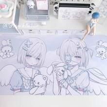 韓系 Ins 日系動漫少女可愛性感裙裝女僕 粉色甜美兔蝴蝶結小貓蕾絲 PU 皮革滑鼠墊 辦公室書房桌面防水桌布 電腦鍵盤遊戲滑鼠墊桌墊 - 查看 9