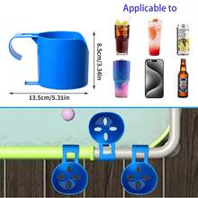 Pool Cup Holders For Above Ground Pools, Above Ground Pool Accessories, Premium PP Plastic Poolside Cup Holder, No-Drilling Pool Accessories For Drinks, Soda, Sunscreen, Phones - Multicolor - View 7