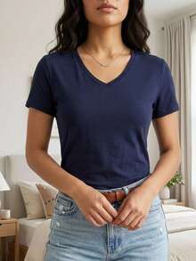 Women Blouses - Navy Blue - View 2