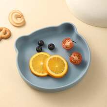 Plato de silicona con forma de oso, bandeja antideslizante, plato de aperitivos reutilizable e irrompible, apto para uso diario - Multicolor - Ver 12
