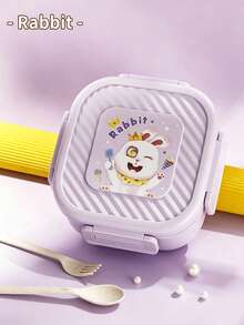 1/3pcs Cute Cartoon Unicorn Dinosaur 4-Compartment Lunch Box, Leak-Proof Portable Bento Box, Microwave , Food Storage Container, Suitable For School, Office, Commuters, Students Breakfast Box, Outdoor Hiking Portable Lunch Box, Picnic Camping Meal Prep Box - Multicolor - View 4