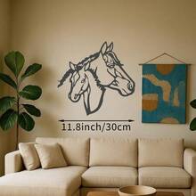 1pc, Galloping Horse Metal Line Sculpture - 40cm/15.75in - Modern Laser Cut Metal Wall Decor - Iron Wall Art, Indoor/Outdoor Home Yard Balcony Decoration - Elegant Wall Hanging Ornament - Barn Entrance Metal Decor - Western Enthusiast Gift - Black - View 14
