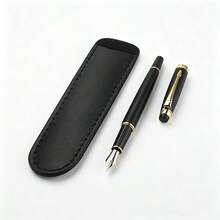 1pc Luxury Metal Fountain Pen, 0.5mm Fine Nib, Smooth Writing Signature Pen For Business Office, Classic Retro Design With Gift Option - 839 102 - View 3