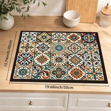 1pc Grid Pattern Diatomaceous Earth Drying Mat, Non-Slip Heat-Resistant Absorbent Pad, Suitable For Kitchen Countertop, Coffee Machine, Tableware, Home Cafe Bar Party Decoration Placemat Gift - Multicolor - View 16