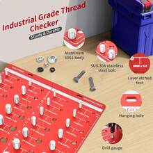 High Quality 28-In-1 Nut And Bolt Thread Checker, Thread Checker, Wall Mount Metric And SAE Thread Identification Gauge, Precision Bolt Thread Checker Tool With 14 Metric And 14 Imperial Sizes (Go/No Go Design) - 36 Gauges - View 7