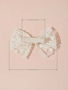 6pcs Multi-Color Baby Hair Clips Lace Bow Design Suitable For All Seasons Perfect Gift Choice For Photography - Multicolor - View 3