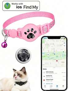 寵物貓防丟定位項圈套組，包含項圈 + 定位器 + 保護殼。不適用於 Android 系統。一鍵追蹤，發光保護殼，超長電池續航力。可用於定位錢包、行李 - 彩色 - 查看 14
