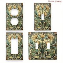 1 pezzo Pannello interruttore stile Art Nouveau - Copri presa decorativo elegante, facile installazione, senza strumenti o cablaggi richiesti, adatto per camera da letto, bagno e altri interruttori/prese a bilanciere singolo/doppio, design piatto 2D - Multicolore - Visualizzare 8