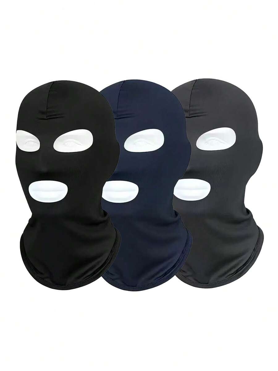 1件或2件 3孔拉法帽 騎行快乾摩托車防曬面罩 UV防護帽,適用於日常運動、徒步、攀岩等 - 彩色 - 查看 1