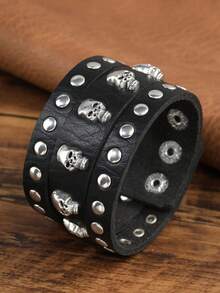 Brown Leather Bracelets Men's Leather Cuff Bracelet Adjustable Wristband Bracelet Jewelry Gift - Leather Bracelet - View 10