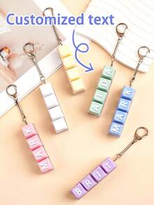 1pc Personalized Name Keychain, Mechanical Keyboard Keycap Fidget Toy, ASMR Cherry MX Switch Pendant, Gift For Him - Multicolor - View 3