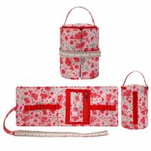 1 Set Printed Yarn Storage Bucket Bag + Crochet Storage Roll Bag, Multi-Pocket Portable Knitting Tool Tote Bag, Storage For Handmade DIY Sewing And Knitting Supplies, Suitable For Home Or Travel - Yarn Storage - View 10