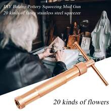 1Set Fancy Pattern Mud Extruder Mold Stainless Steel Clay Mold Ceramic Mold Rose Gold Sugar Paste Extruder Fondant - Golden - View 4