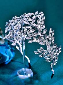 1 pieza Diadema elegante de strass hecha a mano Accesorio para el cabello de novia y dama de honor Adecuado para fiesta celebración regalo de cumpleaños - Plateado - Ver 6