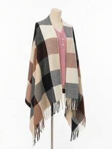 1pc Women's Summer Loose Hollow Knit Shawl, Thin Long Sleeve Spring/Autumn Air Conditioning Cape - 7-color Shawl - View 6