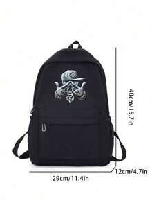 1pc Solid Color Men's Fashion Backpack, Versatile Large Capacity Casual Commuter Student Backpack For Men And Women - Black - View 7