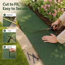 Control Tape With 11 Ground Pegs, Green And Black, Suitable For Greenhouses, Vegetable Gardens, Orchards, Courtyards, And Paths. Breathable And Water-Permeable, It Controls Weeds Beautifully, Is Easy To Lay, And Is Available In Multiple Sizes. - Y-lH - View 5