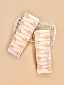 12pcs Random Light Pink Transparent Crystal Rose Hair Ties Set, Versatile Floral Hair Accessories For Girls, Daily And Holiday Wear - Multicolor - View 6