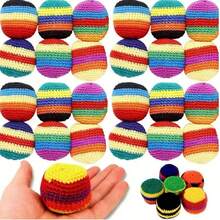 4 Buah Hacky Sack Rajutan Tangan, Bola Juggling Footbag Rajutan Versi Terbaru 2026, Pola Geometris untuk Pemula Dewasa - MultiWarna - View 3
