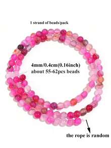 1 Strand 4/6/8/10mm Rose Red Stripes Agates Beads Natural Stone Beads Round Loose Beads For Jewelry Making DIY Bracelet Necklace - Multicolor - View 11