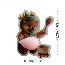 3D Sticker 1片/2片/5片創意炸雞貼紙柴犬肚皮狗貼紙肚皮狗系列印花貼紙剪貼簿裝飾 - 駝色 - 查看 4