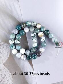 4 6 8 10mm Natural Tree Agate Stone Diy Beads Healing Stone For Lovers Jewelry Making Diy Bracelet Necklace Keychain Making Supplies Accessories - Multicolor - View 13