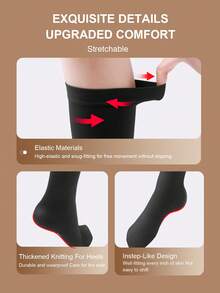 Cofoe Class 1 Compression Socks, 15–21 MmHg Below-Knee Closed-Toe Compression Stockings, Elastic Gradient Support Socks For Men And Women - KF-wAX-01-level 1 - View 5