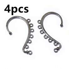 4pcs 60x36mm DIY Earrings Ear Cuffs DIY Jewelry Making Accessories Gold Silver Color Bridal Hair Combs Findings - 60x36mm - View 16