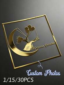 1/15/30pcs Customized UV Transfer Stickers, Multiple Sizes Available, Personalized Logo, Text And Pattern Customization, Suitable For Metal Plates, Crystal Glass Cups, Wireless Earphones, Phone Cases, Computers, Storage Boxes And More - Multicolor - View 1