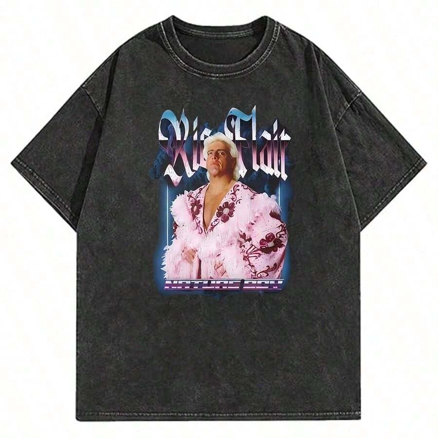 Ric Flair T-Shirt, Wrestling Champion, Legend Of The Ring, Wooooo - 彩色 - 查看 1