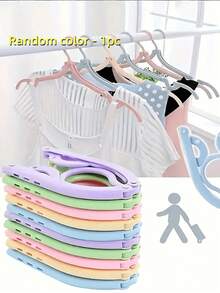 1/6/12pcs Random Color Foldable Hangers, Portable Travel Hangers, Suitable For Hanger Rods And Hangers, Space-Saving Vacation Essentials For Home And Travel - Multicolor - View 14