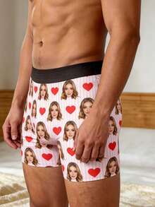 1pc Men's Customized Square Underwear, Ideal Gift For Boyfriend, Suitable For Anniversary, Birthday And Various Holiday Occasions - Multicolor - View 4