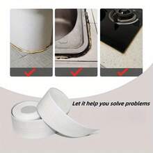 7 Rolls Self-Adhesive PVC Sealing Tape | Waterproof For Shower, Kitchen, Bathroom, Corner Decoration - 2.2cm/0.86in*1m/39.37in - View 6