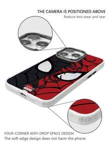 Miniso Marvel Spider-Man 手機殼適用於 iPhone 18 Pro Max 17 Pro Max 16 Pro 17 16 15 14 Plus 13 Pro 11 12 Pro XS Max Air XR，個性化創意雷射漸層壓克力保護殼 - 白色 - 查看 3