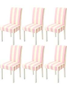 1/4/6pcs Geometric Plant Print Milk Silk Chair Covers, Modern Minimalist Digital Print Elastic Dining Chair Covers, All Season Suitable For Living Room, Home, Restaurant, Banquet, Party, Holiday Decoration - Multicolor - View 13