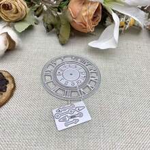 Plantilla de corte troquelado con patrón de reloj vintage en relieve y grabado, material de acero al carbono, plantilla de corte de metal, adecuada para tarjetas de felicitación DIY, diario de viñetas, álbum de recortes, manualidades de papel y suministros de arte creativo - MC1308 - Ver 7
