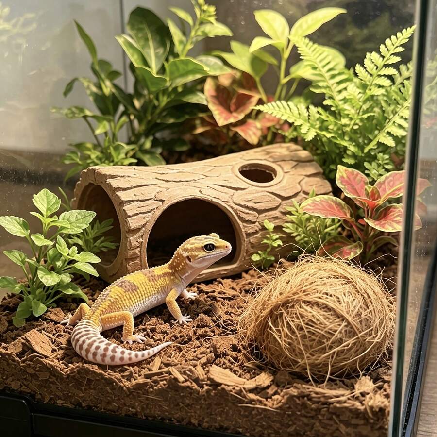Creative Tree Hollow Shaped Pet Hideout Landscape Nest, Reptile Hideout, Fish Tank Shrimp Breeding Hideout, Reptile House, Pet Cage Decoration, Guardian Palace House, Suitable For Hamsters, Guardian Palace, Lizards - Multicolor - View 1