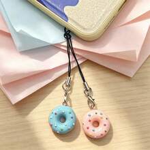 1 pieza Colgante de teléfono con dije de dona, cordón para teléfono - Rosquilla - Ver 2