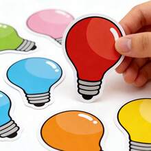 hoojojo 6pcs Light Bulb Shaped Magnetic Stickers, Refrigerator Magnets, 6 Colors, Suitable For Whiteboard Decoration, Marking And Sticky Notes, Reusable And Erasable, Back To School Essentials - Multicolor - View 10