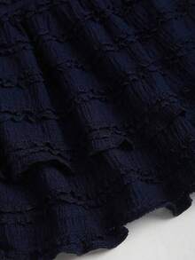 Nueva falda de cintura alta con textura y lazo, de unicolor y casual, adecuada para uso diario en primavera/verano - Verde - Ver 6