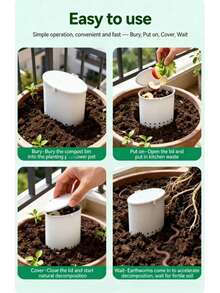 Outdoor Composting Bins, Compost For Garden And Fermentation Tools For Converting Kitchen Waste Into Fertilizer, Are Gardening Tools That Enrich Soil Both Indoors And Outdoors. The Creative Design Of These Tools Is Simple To Install And Operate. - Multicolor - View 5