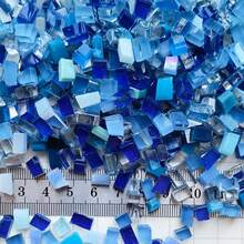 120g Blue Tone Mixed Shape Glass Mosaic Tiles, Assorted Asymmetric Square Stained Glass Pieces For Diy Mosaic Art Crafts, Home Decoration And Handmade Projects - A - View 13