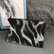 1件裝黑白漸層漩渦印花平板保護殼，附筆槽，相容 iPad 10代 Smart Case/Air 13(M3 2025)/Air 11/11(A16 2025)，相容 Oppo Pad、 Matepad、Vivo Pad、Honor Pad、Xiaoxin Pad - 彩色 - 查看 4