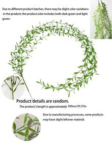 10/5/1pc Artificial Hanging Leaf Vine Fake Willow Branch Vine Simulation Plastic Plant Green Leaves Fake Ivy Suitable For Wall Balcony Garden Wedding Window Sill Party Wreath Decoration Jungle Decoration Home Indoor Outdoor Garden DIY Basket Flower Pot Filler Wedding Party Decoration UV Resistant - Green - View 3
